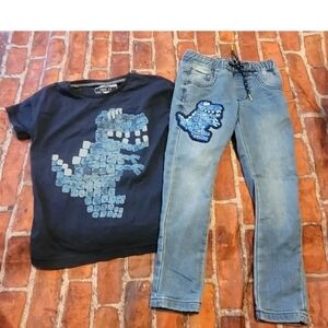 Next Direct Boys Dino Set Sz 3/4 3 4